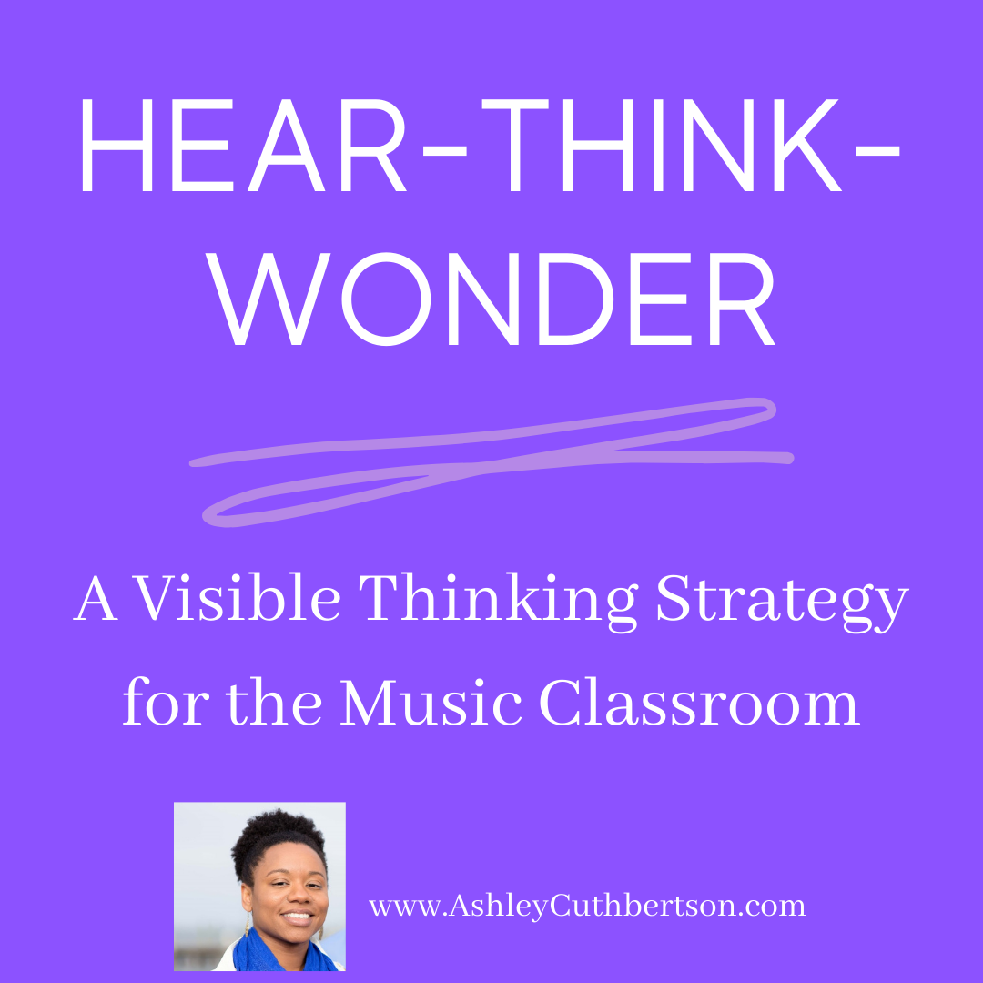 Hear think wonder. A visible thinking strategy for the music classroom